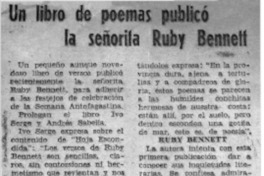 Un Libro de poemas publicó la señorita Ruby Bennett.