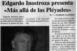Edgardo Inostroza presenta "Más allá de las Pléyades"