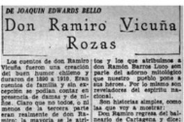 Don Ramiro Vicuña Rozas