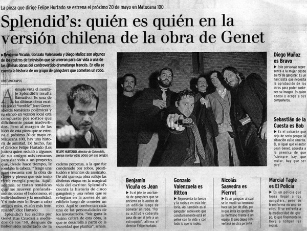 Splendid's, quién es quién en la versión chilena de la obra de Genet