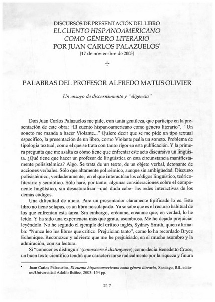 El cuento hispanoamericano como género literario por Juan Carlos Palazuelos