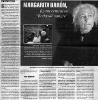 Margarita Barón, figura central en "Bodas de sangre"