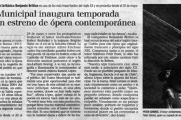 Teatro Municipal inaugura temporada lírica con estreno de ópera contemporánea