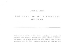 Los cuentos de Nicomedes Guzmán