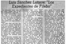 Luis Sánchez Latorre, "Los expedientes de Filebo"