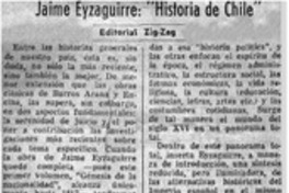 Jaime Eyzaguirre, "Historia de Chile"