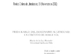 Frida Kahlo, del imaginario al lenguaje, un circuito de doble vía