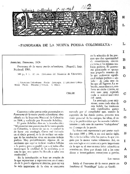 Panorama de la nueva poesía colombiana.