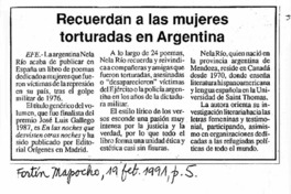 Recuerdan a las mujeres torturadas en Argentina.