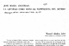 José María Arguedas, la ajenidad como modo de experiencia del mundo