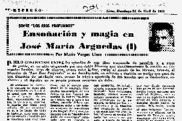 Ensoñación y magia en José María Arguedas (I)
