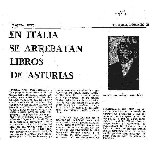 En Italia se arrebatan libros de Asturias.