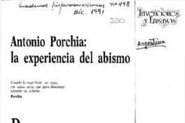 Antonio Porchia: la experiencia del abismo