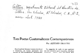 Tres poetas guatemaltecos contemporáneos
