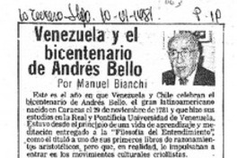 Venezuela y el bicentenario de Andrés Bello
