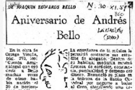 Aniversario de Andrés Bello