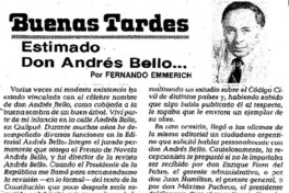 Estimado don Andrés Bello...