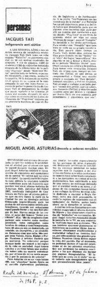 Miguel Angel Asturias, desvela a señoras sensibles.