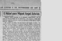 El Nobel para Miguel Angel Asturias
