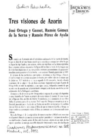 Tres visiones de Azorín