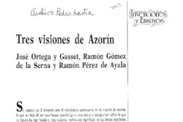 Tres visiones de Azorín
