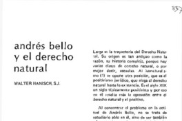 Andrés Bello y el derecho natural