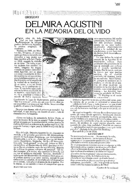 Delmira Agustini en la memoria del olvido.