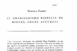 El americanismo esencial de Miguel Angel Asturias