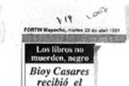 Bioy Casares recibió el "Cervantes".