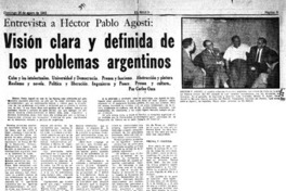 Visión clara y definida de los problemas argentinos