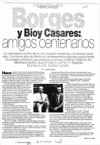 Borges y Bioy Casares, amigos centenarios