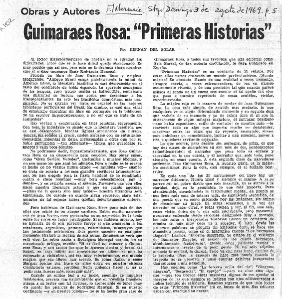 Guimaraes Rosa: "Primeras historias"
