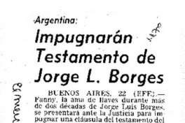 Impugnarán testamento de J. L. Borges.