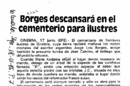Borges descansará en el cementerio para ilustres.