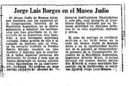 Jorge Luis Borges en el Museo Judío.