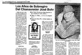 Los años de sobregiro del chansonnier José Bohr