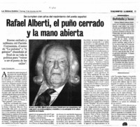 Rafael Alberti, el puño cerrado y la mano abierta