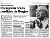 Recuperan obras perdidas de Borges