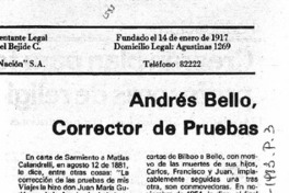 Andrés Bello, corrector de pruebas