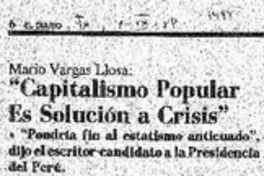 "Capitalismo popular en solución a crisis".
