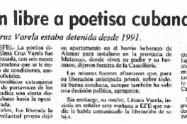 Dejaron libre a poetisa cubana disidente.