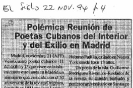 Polémica reunión de poetas cubanos del interior y del exilio en Madrid.