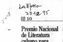 Premio Nacional de Literatura cubano para "Naborí".