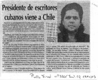 Presidente de escritores cubanos viene a Chile.
