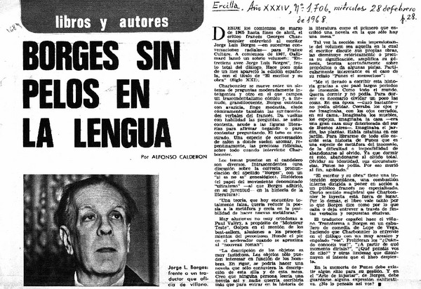 Borges sin pelos en la lengua