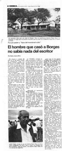 El Hombre que casó a Borges no sabía nada del escritor