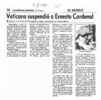 Vaticano suspendió a Ernesto Cardenal.