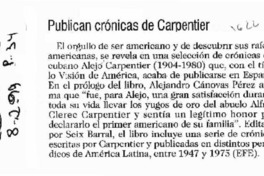 Publican crónicas de Carpentier.