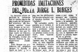 Prohibidad imitaciones del poeta Jorge L. Borges