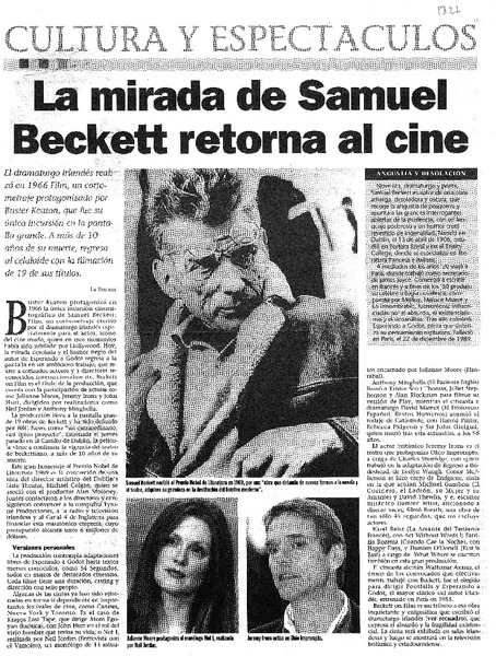 La mirada de Samuel Beckett retorna al cine.